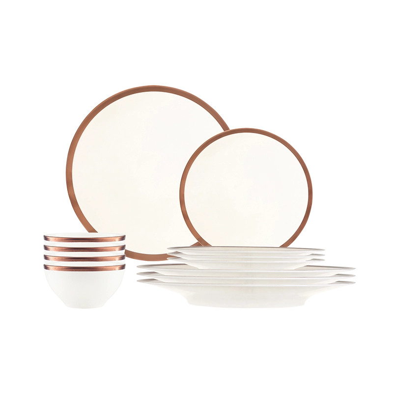 Copper Line Collection 12 Piece Dinnerware Set