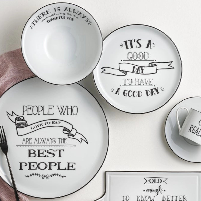 Be Happy 4 Piece Cake Plate Set (Designs 5-8)