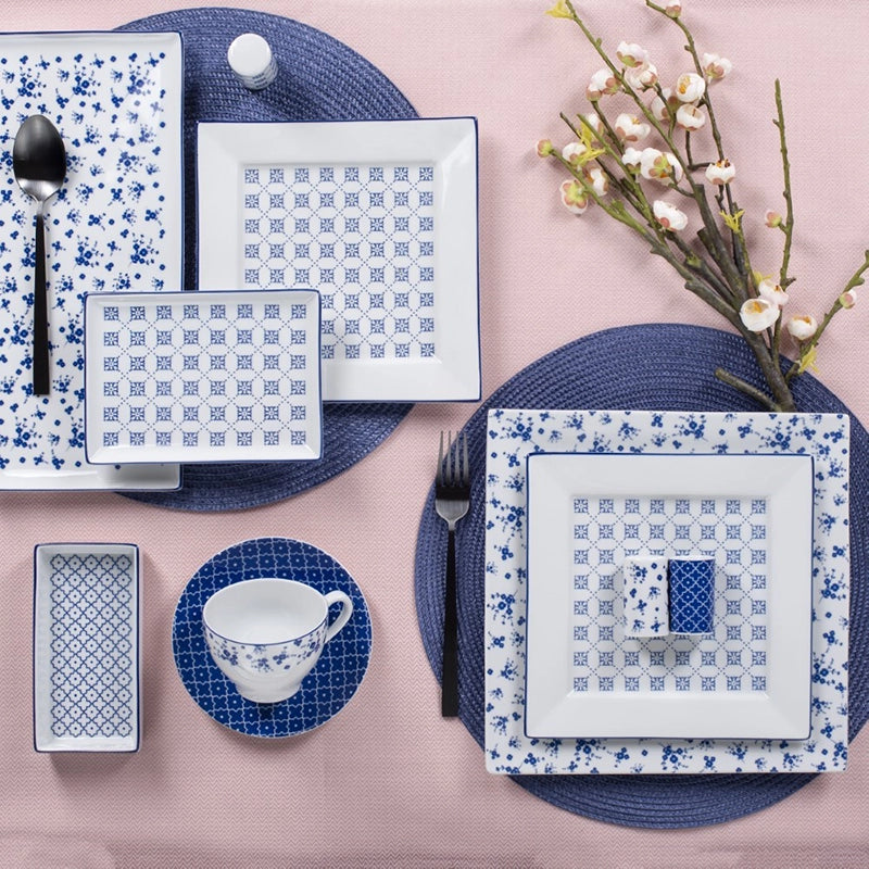 Blue Passion 3 Piece Dinnerware Set (Design 4)