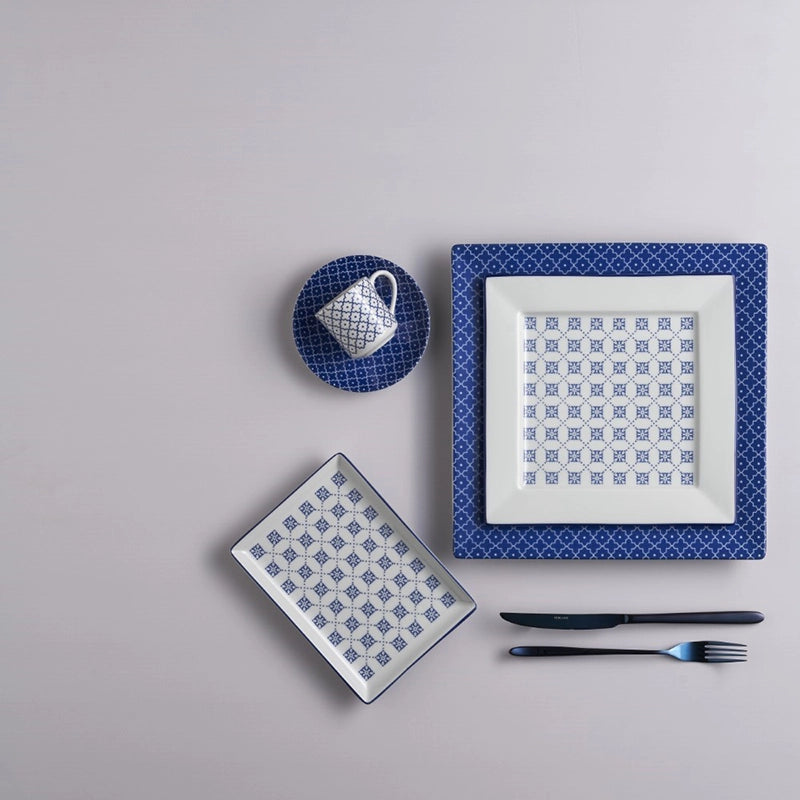 Blue Passion 3 Piece Dinnerware Set (Design 4)