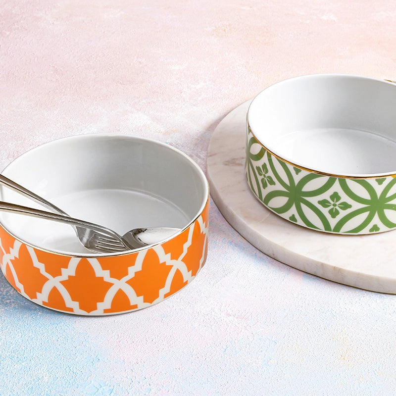 Morocco 2 Piece Bowl Set (Green & Orange)