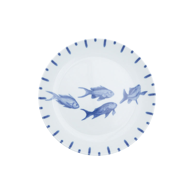 Marine Blue 6 Piece Cake Plate Set