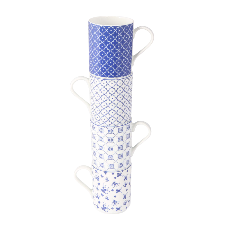 Blue Passion 4 Piece Mug Set