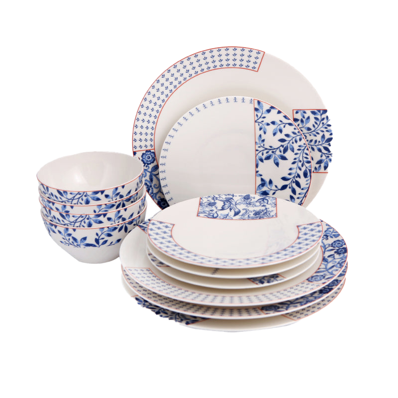 Folksy 12 Piece Dinnerware Set