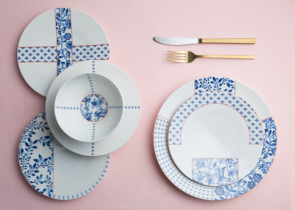Folksy 3 Piece Dinnerware Set