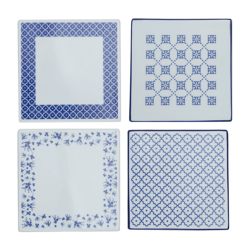 BLUE PASSION 4 PIECE COASTER SET